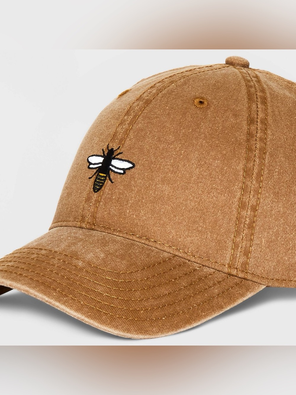 Mighty Fine Brown Bee Embroidered Baseball Hat